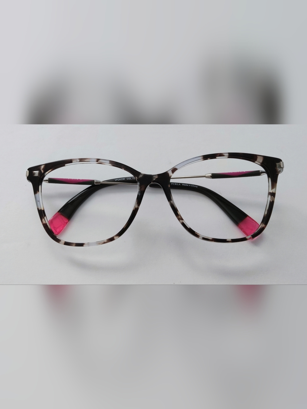 Furla Tortoiseshell Pink Accent Women's Eyeglass Frame With Case. 135.